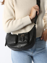 Cross Body Tas Cargo Leder Basilic pepper Zwart cargo BCAR04-vue-porte