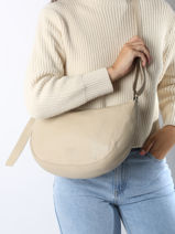 Cross Body Tas Cow Leder Basilic pepper Beige cow BCOW71-vue-porte