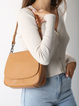 Cross Body Tas Caviar Leder Milano Bruin caviar CA240613-vue-porte