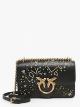 Cross Body Tas Love Bag Icon Leder Pinko Zwart love bag icon A1YW