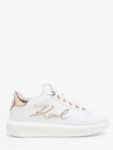 Sneakers Kapri Signature Uit Leder Karl lagerfeld Wit women KL62510A