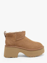 Boots Met Platformzool Classic Ultra Mini Uit Leder Ugg Beige women 1158311