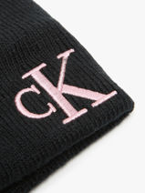 Muts Calvin klein jeans Zwart monogram embro K612658-vue-porte