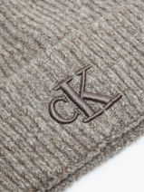 Muts Calvin klein jeans Bruin thick embroidery K612321-vue-porte