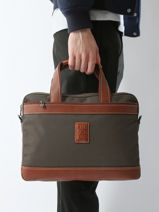 Longchamp Boxford Aktetas Groen-vue-porte