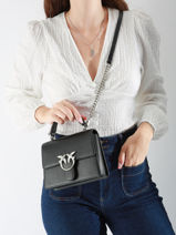 Handtassen Love Bag Icon Leder Pinko Zwart love bag icon A1VF-vue-porte