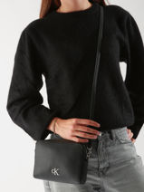 Cross Body Tas Minimal Mono Gerecycleerd Polyester Calvin klein jeans Zwart minimal mono K612719-vue-porte
