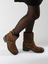 Laarzen Uit Leder We do Bruin women CO99895-vue-porte
