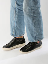 Sneakers Julie Clous Uit Leder Maison toufet Zwart women 22231AU-vue-porte