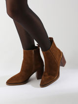 Enkellaarsjes Met Hak Camden Uit Leder Alpe Bruin women 52201101-vue-porte