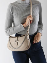 Cross Body Tas Pia Leder Le tanneur Beige pia TPIA1200-vue-porte