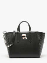 Handtas K Ikonic 2.0 Leder Karl lagerfeld Zwart k ikonic 2.0 246W3030