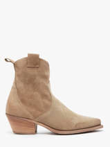 Santiago Laarzen Met Hak Tronchetti Texani Uit Leder Metisse Beige women DX380