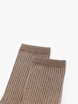 Sokken Pieces Beige socks women 17151110-vue-porte