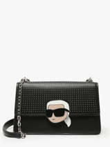 Schoudertas K Ikonic 2.0 Leder Karl lagerfeld Zwart k ikonic 2.0 246W3027