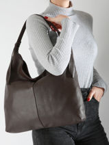 Schoudertas Caviar Leder Milano Bruin caviar CA24091-vue-porte