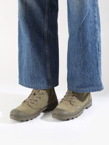 Enkellaarsjes Pampa Hi Zip Uit Leder Palladium Groen women 95982212-vue-porte