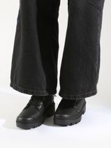 Enkellaarsjes Pallabase Uit Leder Palladium Zwart women 96905001-vue-porte