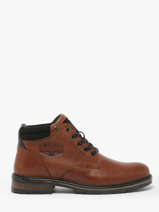 Enkellaarzen Equilibre Uit Leder Redskins Bruin men EQUILIBR