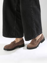 Mocassins Uit Leder Myma Bruin women 2-vue-porte