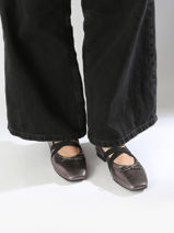 Ballerinas Met Riempjes Uit Leder We do Zilver women CO55342G-vue-porte