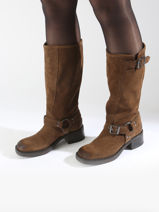 Laarzen Uit Leder We do Bruin women CO88177-vue-porte