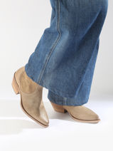 Santiago Laarzen Met Hak Tronchetti Texani Uit Leder Metisse Beige women DX380-vue-porte