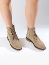 Enkellaarsjes Zag Uit Leder Aliwell Beige women ZAG-vue-porte