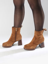 Enkellaarsjes Uit Leder Tamaris Bruin women 43-vue-porte