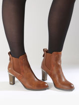 Enkellaarsjes Met Hak Mustang Bruin women 1470503-vue-porte