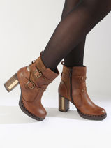 Enkellaarsjes Met Hak Mustang Bruin women 1336512-vue-porte