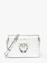 Cross Body Tas Love Bag Icon Leder Pinko Zilver love bag icon A1W5