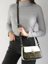 Cross Body Tas Leopard Lulu castagnette Zwart leopard TWIGGY-vue-porte