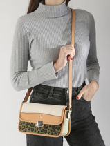 Cross Body Tas Leopard Lulu castagnette Veelkleurig leopard TYNA-vue-porte