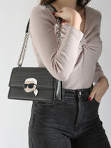 Schoudertas K Ikonic 2.0 Leder Karl lagerfeld Zwart k ikonic 2.0 246W3027-vue-porte