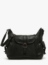 Cross Body Tas Utility Leder Basilic pepper Zwart utility BUTI08