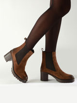 Enkellaarsjes Met Hak Uit Leder We do Bruin women CO99899-vue-porte