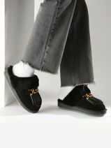 Pantoffels Uit Leder Nathan baume Zwart women 242N6102-vue-porte