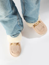 Pantoffels Uit Leder Nathan baume Beige women 242N6103-vue-porte