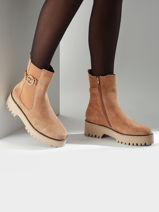 Enkellaarsjes Uit Leder Nathan baume Bruin women 242N1602-vue-porte