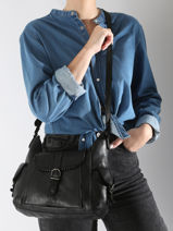 Cross Body Tas Utility Leder Basilic pepper Zwart utility BUTI08-vue-porte