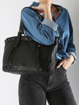 Cross Body Tas Barcelone Leder Basilic pepper Zwart barcelone BBAC01-vue-porte