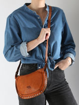 Cross Body Tas Barcelone Leder Basilic pepper Bruin barcelone BBAC05-vue-porte
