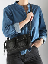 Cross Body Tas Barcelone Leder Basilic pepper Zwart barcelone BBAC04-vue-porte