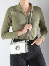 Cross Body Tas Love Bag Icon Leder Pinko Zilver love bag icon A1W5-vue-porte