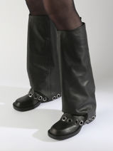 Laarzen Uit Leder N6 Zwart women GE1-vue-porte