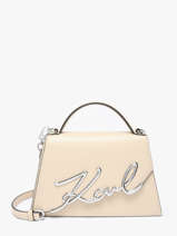 Cross Body Tas K Signature Leder Karl lagerfeld Beige k signature A1W30036