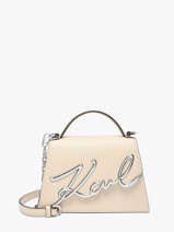 Cross Body Tas K Signature Leder Karl lagerfeld Beige k signature A1W30038