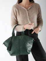 Handtas Winter Pompon Miniprix Groen winter pompon 6061-vue-porte