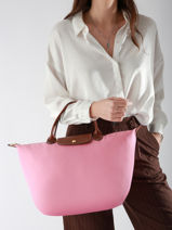 Longchamp Le pliage original Handtas Roze-vue-porte